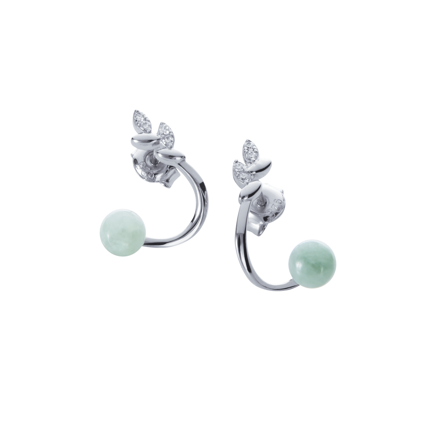 Entwined Leaf Jade Earring