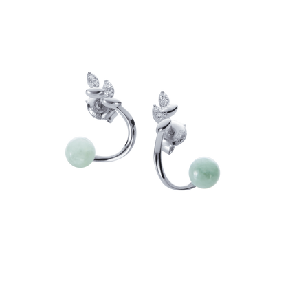 Entwined Leaf Jade Earring