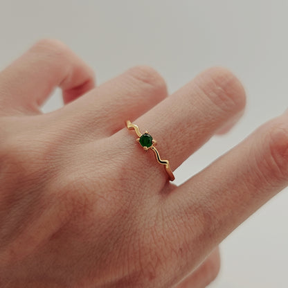 Emerald Wave Jade Ring