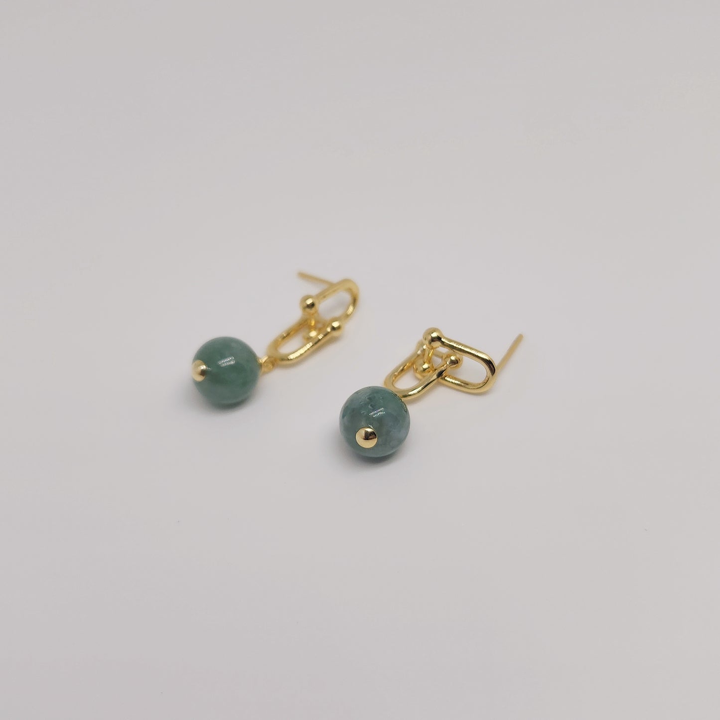 Jade Interlock Dangle Earrings