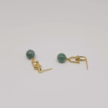 Jade Interlock Dangle Earrings