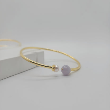 Jade × Pearl Harmony Bangle