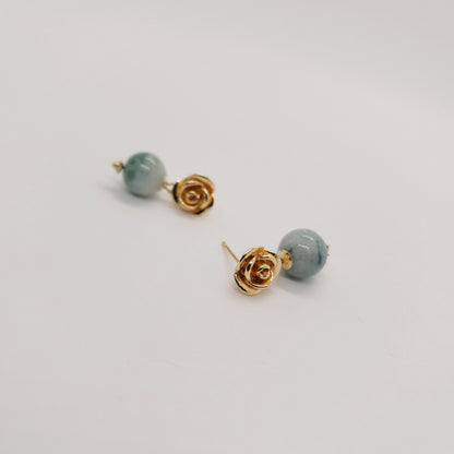 Vintage Rose Jade Earring