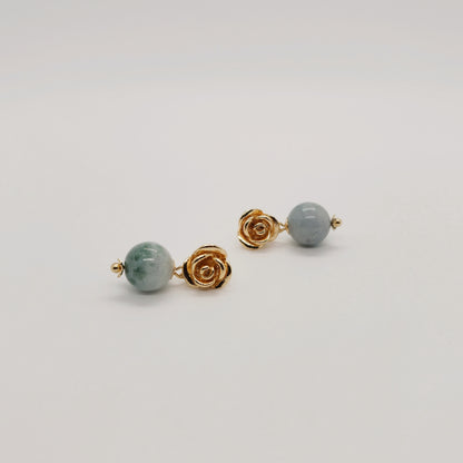 Vintage Rose Jade Earring