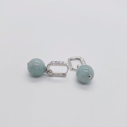 Bejewelled Seafoam Jade Huggies