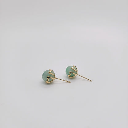 Royal Mace Gold Jade Stud - 7mm